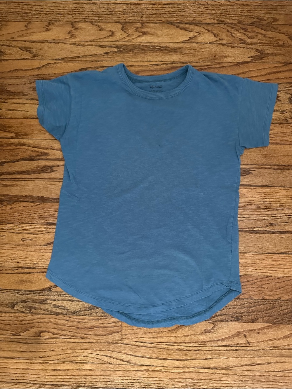 Madewell Whisper Cotton-Rib Crewneck Tee in Marine Blue - Women’s XS